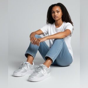 Custom Crystal Rhinestone Nike Air Force 1 – Size 4Y (Brand New, No Flaws)